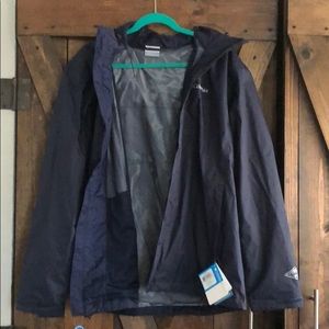 BRAND NEW Men’s Colombia Navy Rain Jacket